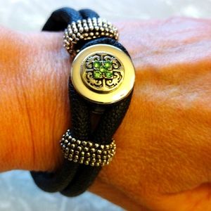 Beautiful emeralds and silver bracelet.